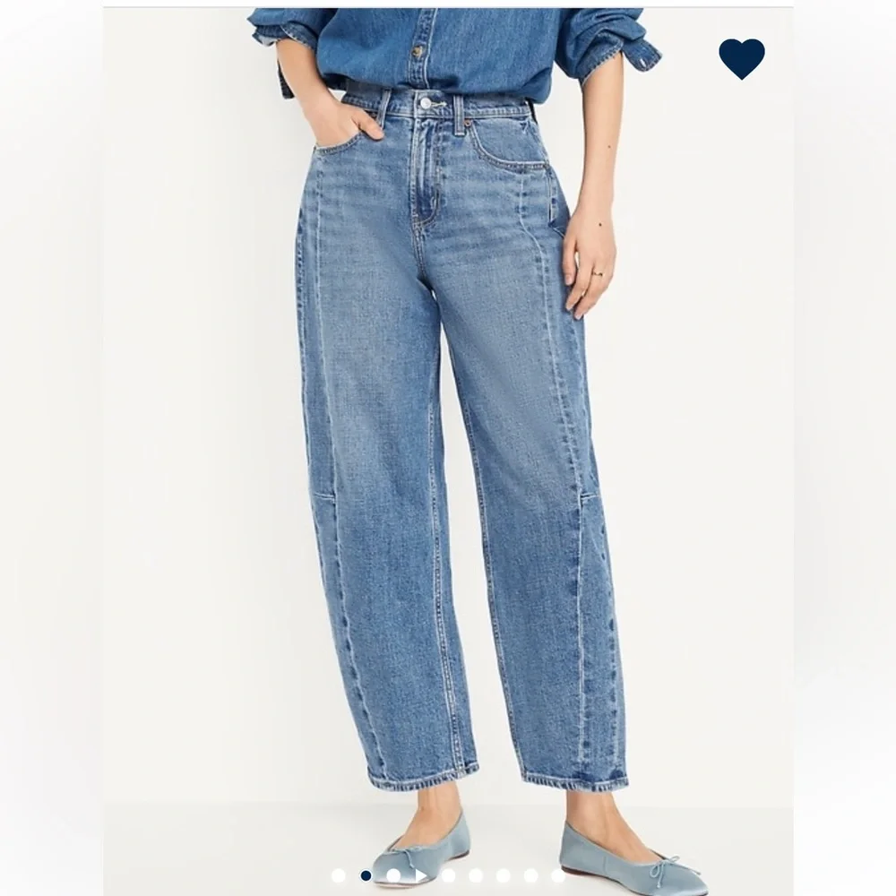 Old Navy Women's High Rise Barrel Leg Ankle Jeans Size 16 NEW - Picture 1 of 8